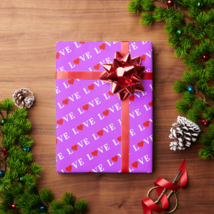 Papel De Presente AMOR, coração, minimalista, baseado em texto, ti