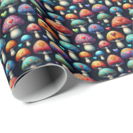 Papel De Presente Amor de Cogumelo