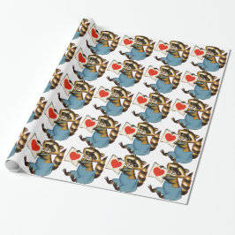 Papel De Presente Amor de Guaxinim Vintage