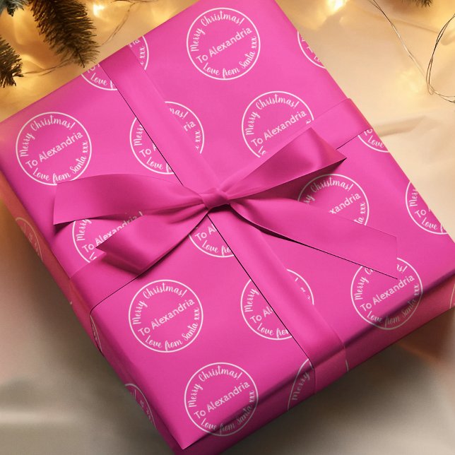 Papel De Presente Amor de Natal De Papais noeis Feliz Natal Rosa Que (Criador carregado)