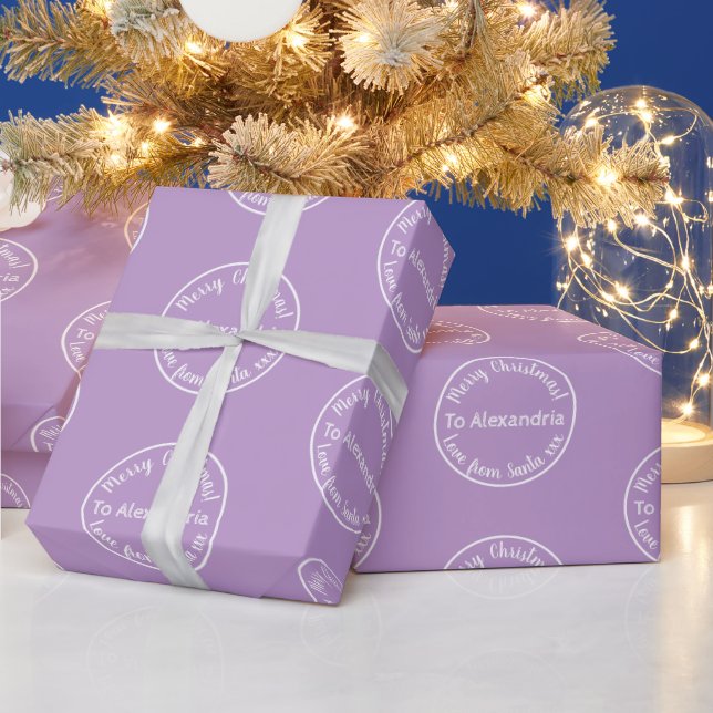Papel De Presente Amor De Natal De Papais noeis Purple Lilac (Feriados)