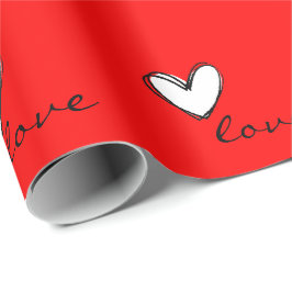Papel De Presente Amor e corações vermelhos