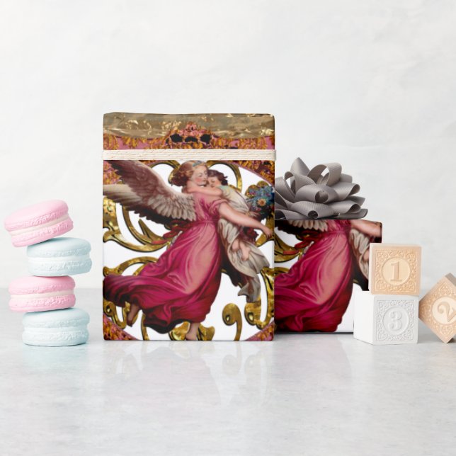 Papel De Presente Amor e proteção nos braços de um anjo (Chá de bebê)