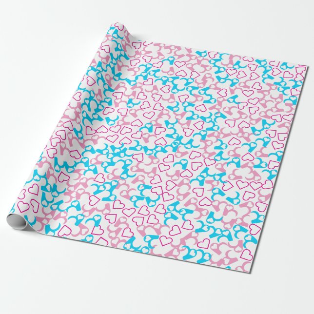 Papel De Presente Amor Engraçado Fofo Ouvido Forma (Desenrolado)