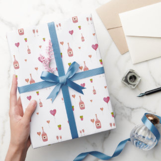 Papel De Presente Amor garrafa de vinho balões de cactus Namorados