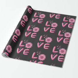 Papel De Presente Amor Girassol Rosa