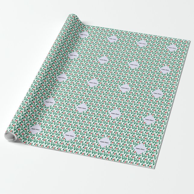 Papel De Presente AMOR Mexicano Azulejado Verde (Desenrolado)