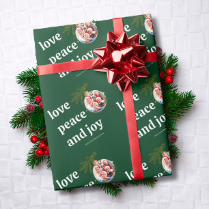 Papel De Presente Amor Paz Alegria Natal Família Foto Floresta Verde