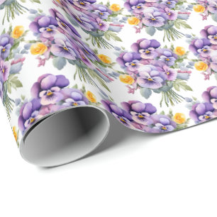 Papel De Presente Amor-Perfeito de Primavera