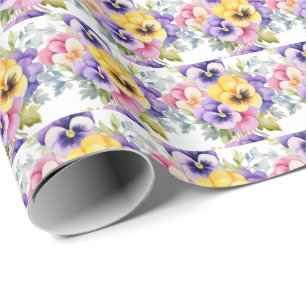 Papel De Presente Amor-Perfeito de Primavera