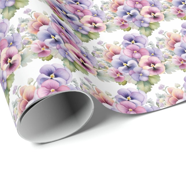 Papel De Presente Amor-Perfeito de Primavera (Ponta do rolo)
