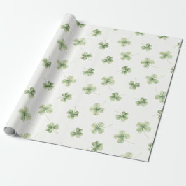 Papel De Presente Amuleto da Sorte St Patricks Pequeno Trevo Sortudo