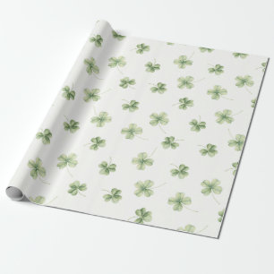 Papel De Presente Amuleto da Sorte St Patricks Pequeno Trevo Sortudo