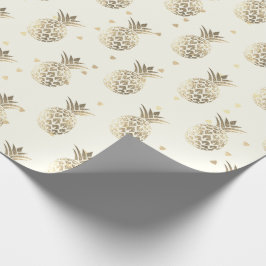 Papel De Presente Ananás tropicais de Verão, fruta, sépia lux