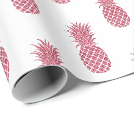 Papel De Presente Ananás Tropicais Rosa-Rosa-Rosa-Girassol