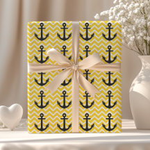 Âncora de Chevron Amarelo Dourado