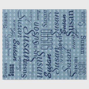 Papel De Presente âncora/teste padrão dos nomes personalizados