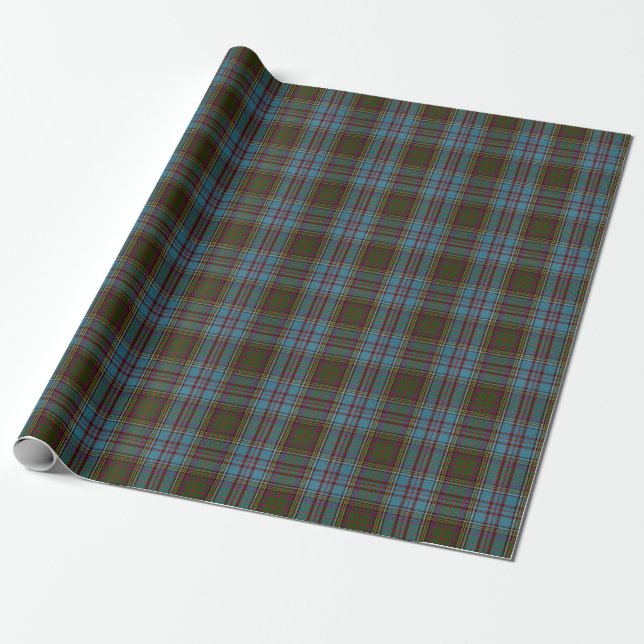 Papel De Presente Anderson Clan Tartan - Padrão de Xadrez Escocês (Desenrolado)