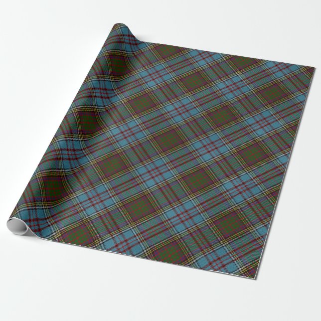 Papel De Presente Anderson Clan Tartan - Padrão de Xadrez Escocês (Desenrolado)