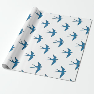 Papel De Presente Andorinha que voa abaixo do desenho