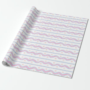 Papel De Presente Andrew Stripe rosa e azul