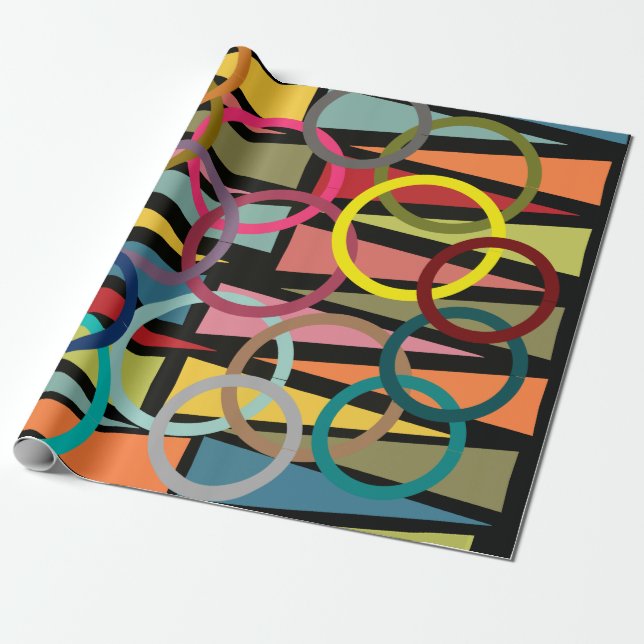 Papel De Presente Anéis e Triângulos (Desenrolado)