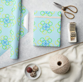 Papel de Presente - Anéis Intersectados (Azul)