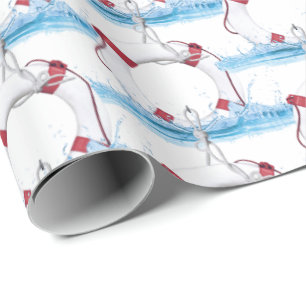 Papel De Presente anel de vida náutico em água