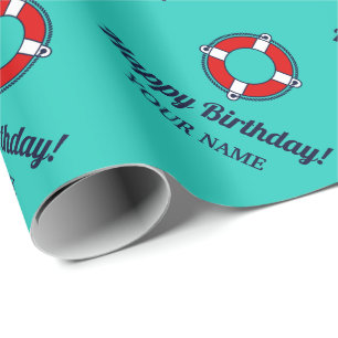 Papel De Presente Anel salva-vidas buoy náutico Aniversário personal
