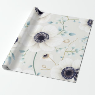 Papel De Presente Anêmona Branca & Eucalipto Páscoa