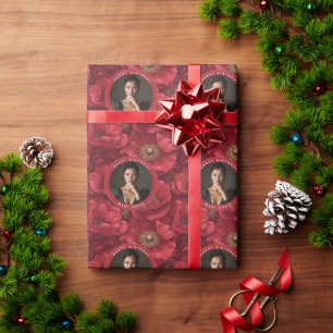 Papel De Presente Anêmonas Elegantes Tema Floral Feliz Aniversário