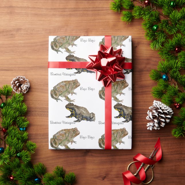 Papel De Presente Anfíbios, Répteis e Insetos Aquarela (Presente de Natal)