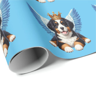 Papel De Presente Angel Bernese Mountain Dog Amante Berner Puppy