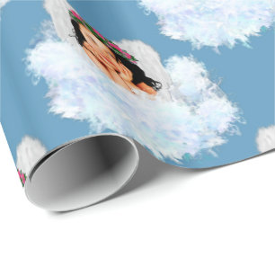 Papel De Presente Angel in the Clouds 3-Blue-GIFT WRAPPING PAPER