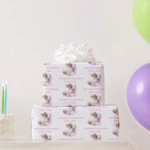 Papel De Presente Angel Observando o batismo da menina