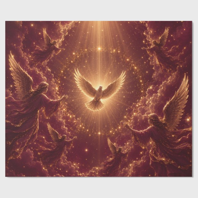 Papel de Presente Angelical Borgonha (Aberto)