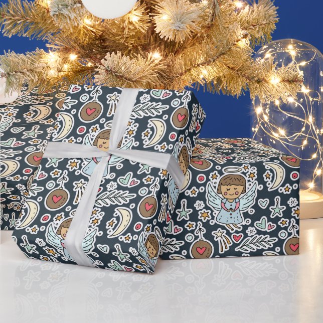 Papel De Presente Ângels em Azul (Feriados)