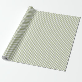 Papel De Presente Angled Sage Green e White Gingham