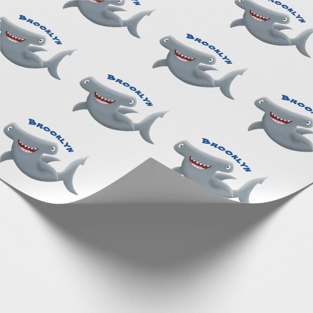 Papel De Presente Animação engraçada de tubarão Hammerhead (Ponta)
