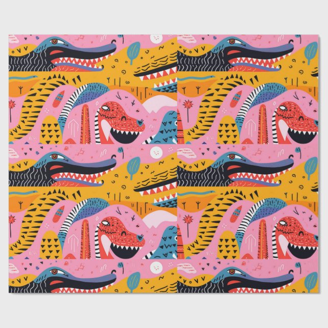 Papel De Presente Animais com padrões com rabisco (Aberto)