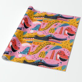 Papel De Presente Animais com padrões com rabisco