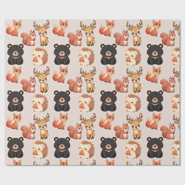 Papel De Presente Animais da Floresta (Aberto)