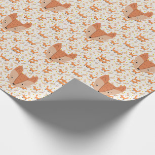 Papel De Presente Animais da Floresta Boho Design Fox