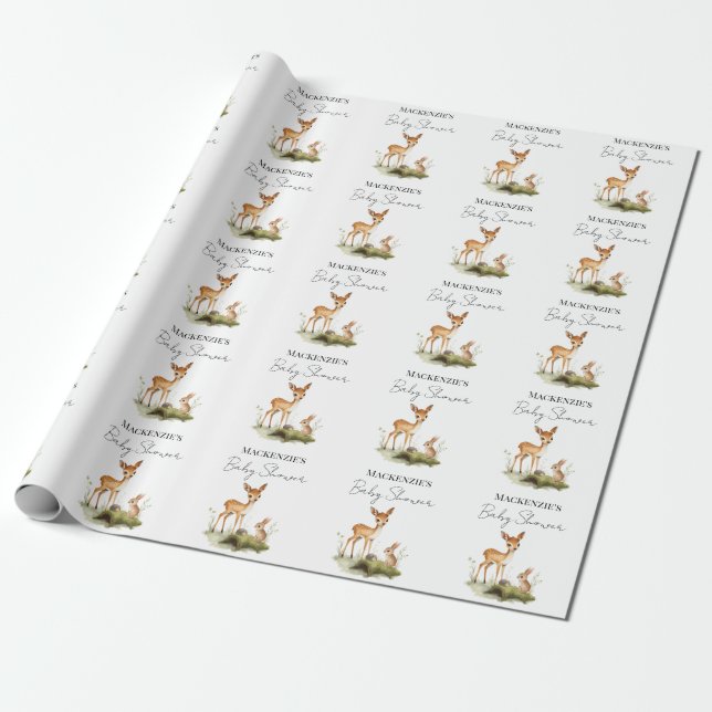 Papel De Presente Animais da Floresta Chá de Bebê (Desenrolado)