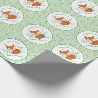 Papel De Presente Animais Da Floresta Chá de fraldas De Raposa