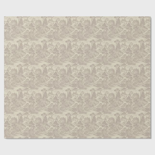 Papel De Presente Animais da Floresta Toile Florestal Botânica Vinta (Aberto)