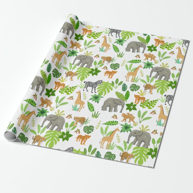 Papel De Presente Animais da Selva (Desenrolado)