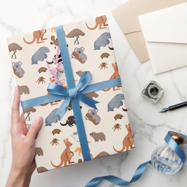 Papel De Presente Animais da Vida Selvagem Aussie da Austrália (Presentear)