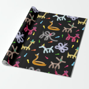 Papel De Presente Animais de Balão Tema de Festa Infantil