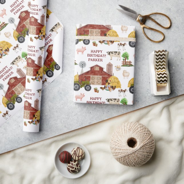 Papel De Presente Animais De Criação Aquicultura (Artesanato)